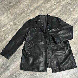 Banana Republic Mens 100% Genuine Leather Button-Down Coat  Jacket Mens XL